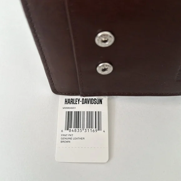 Men's Smooth Grain Snap Front Pocket Bifold Leather Brown Wallet
